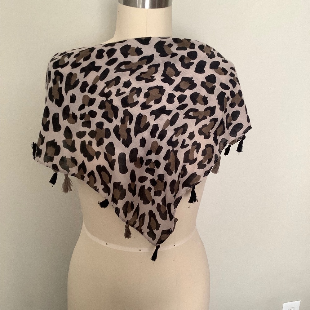 Animal print square scarf